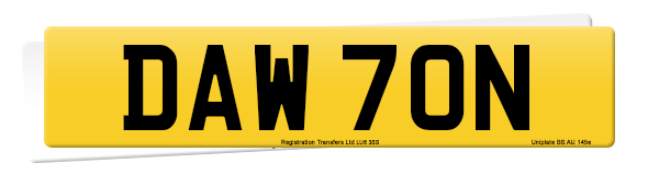 Registration number DAW 70N